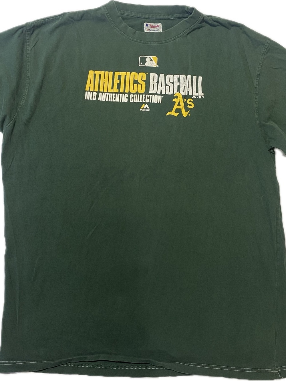 Majestic Oakland Athletics Baseball Tee - Green & Yellow